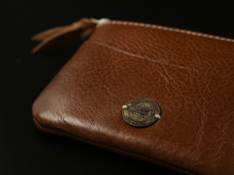 HEYOU Handmade - Coin Case 皮革零钱包 - 焦糖色 - 零钱包 - 真皮 多色