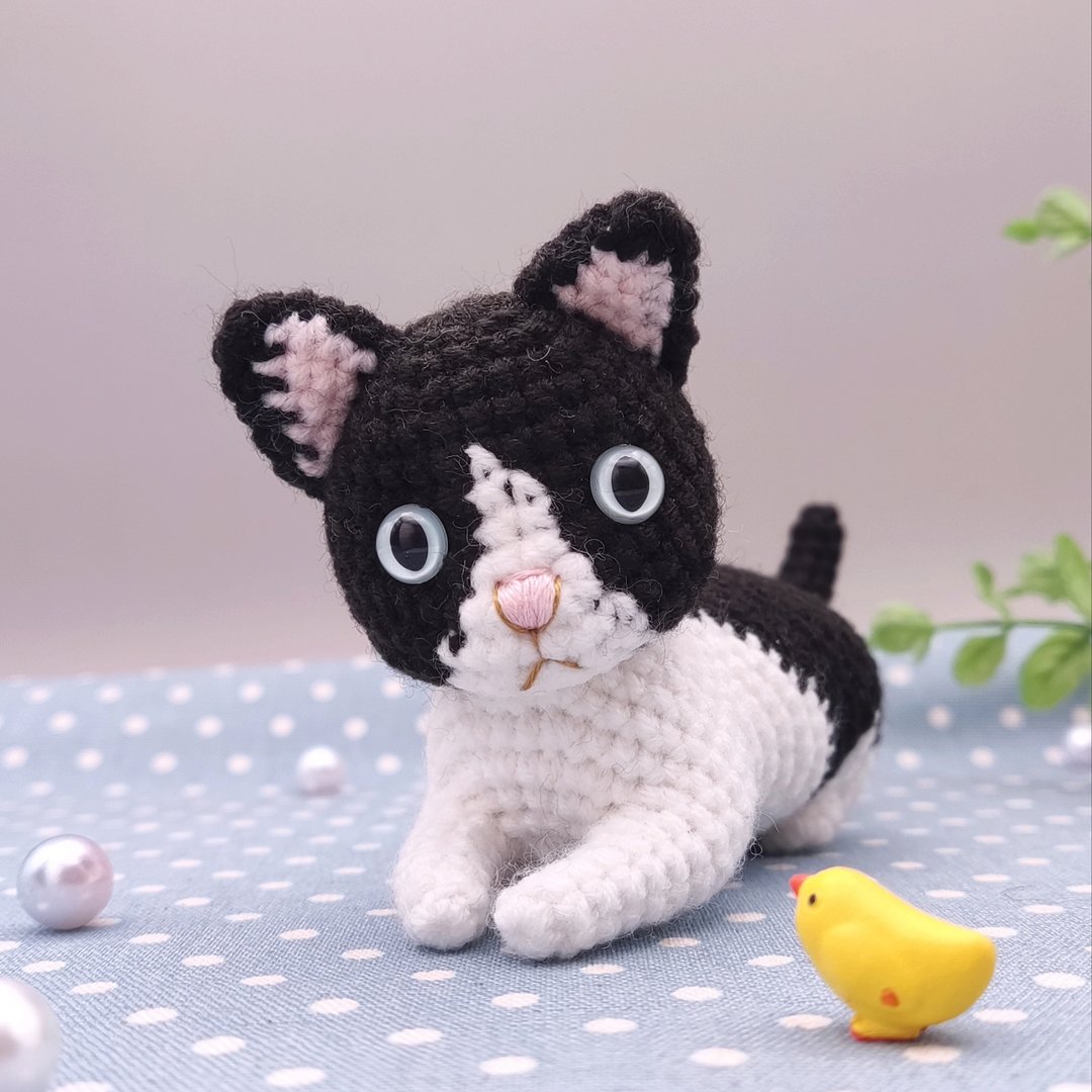【现货】 奔驰猫 纯手工 钩针编织娃娃 - 玩偶/公仔 - 其他人造纤维 黑色