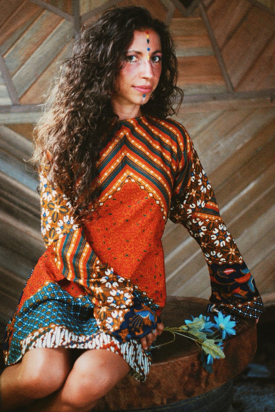 Malaya Batik Dress - 洋装/连衣裙 - 棉．麻 咖啡色