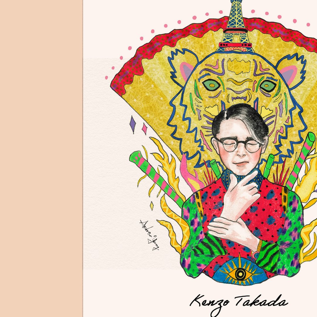 高田贤三 美术印刷 插画明信片 - 卡片/明信片 - 纸 黄色