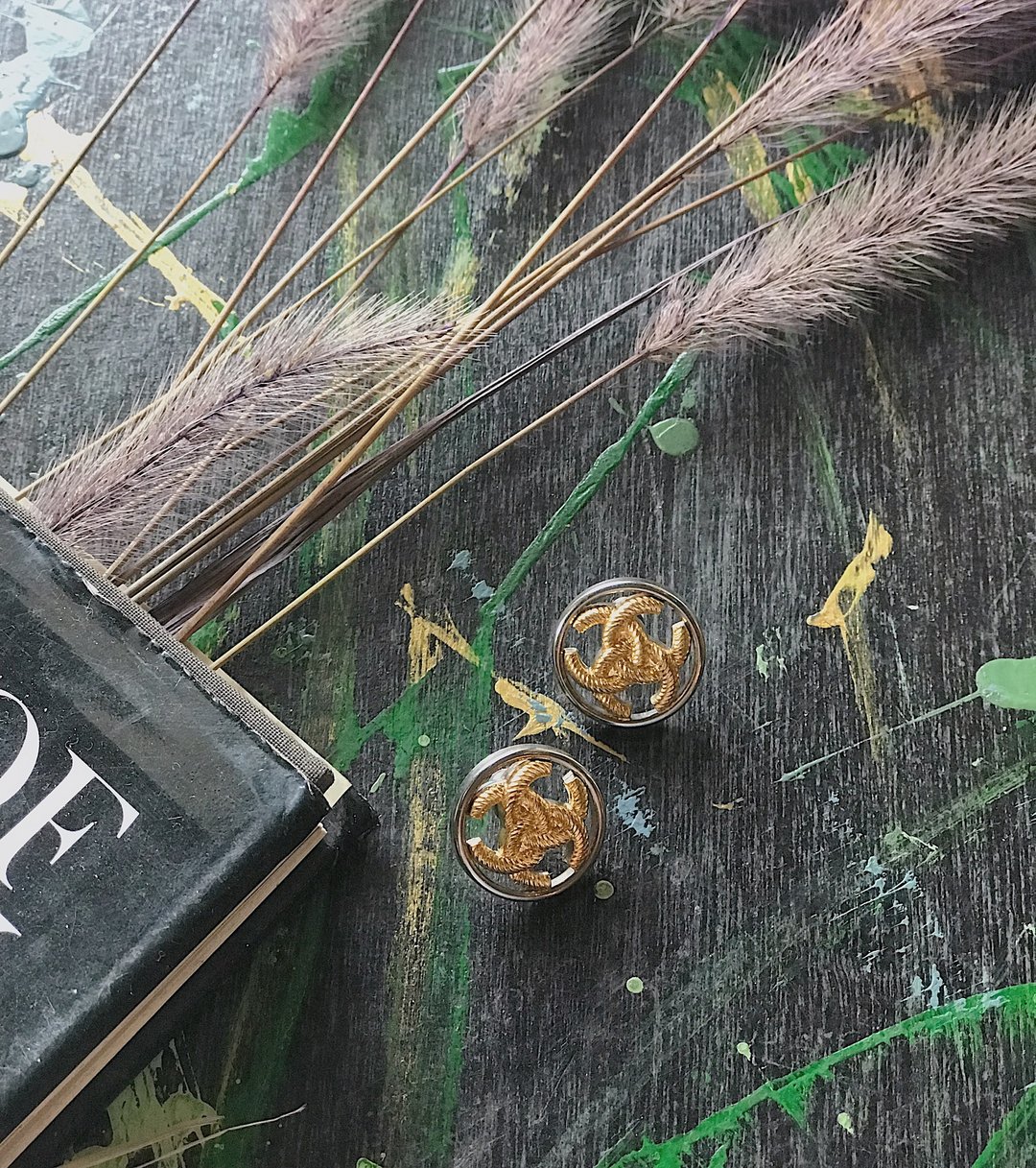 纠缠- - 耳环/耳夹 - 其他金属 金色