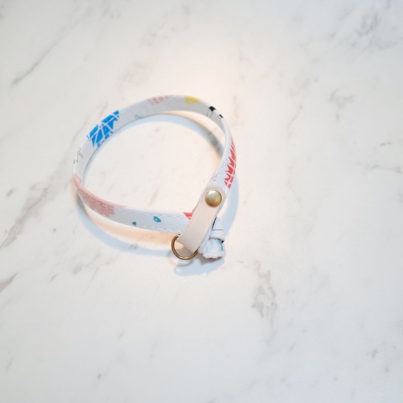 猫 项圈 童趣菇菇 叶子 薄棉布 赠铃铛 - 项圈/牵绳 - 棉．麻 绿色