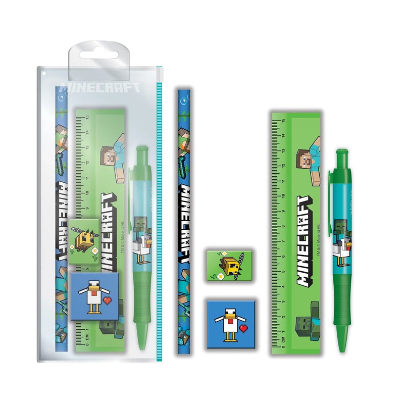 Minecraft 麦块五合一文具套装 - 其他书写用品 - 塑料 绿色