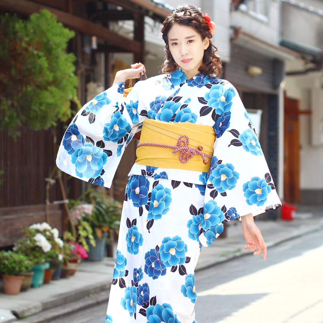 日本 和服 女性 浴衣 腰封 2件组 F Size x03-b2-2 yukata - 其他 - 棉 蓝色