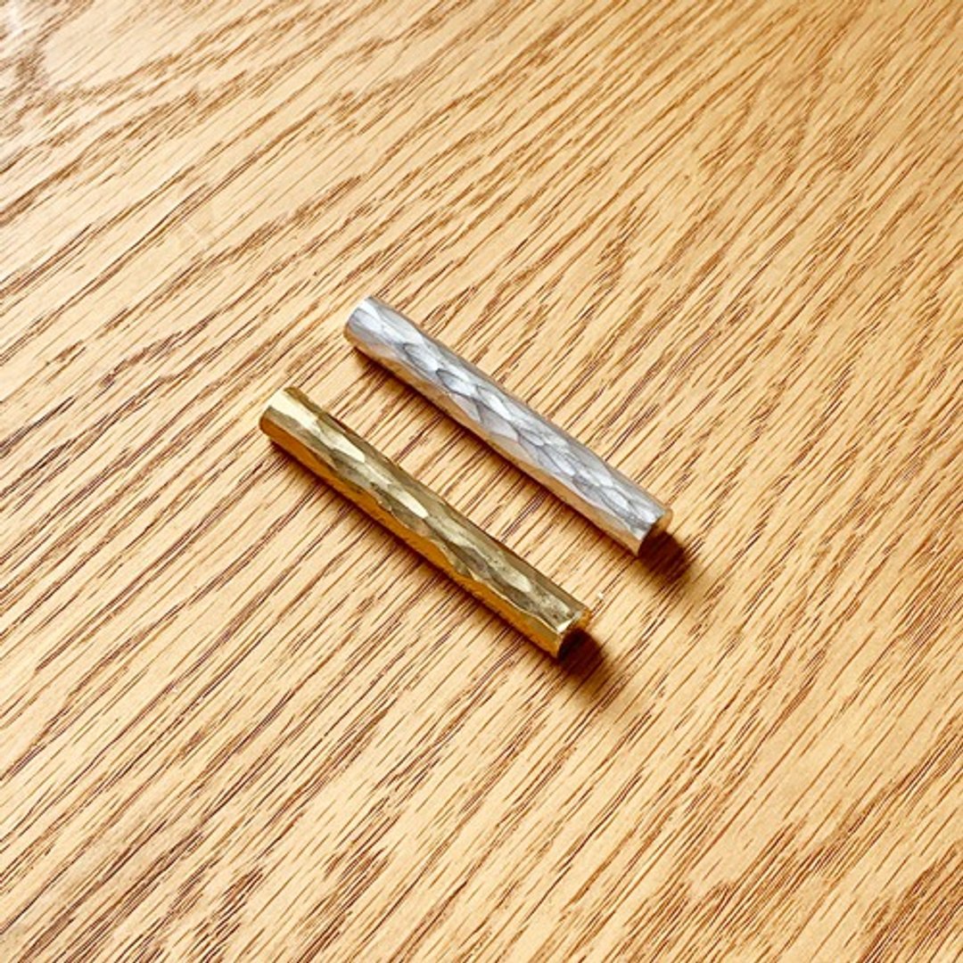 Brass chopstick rest gold and silver set - 筷子/筷架 - 其他金属 金色