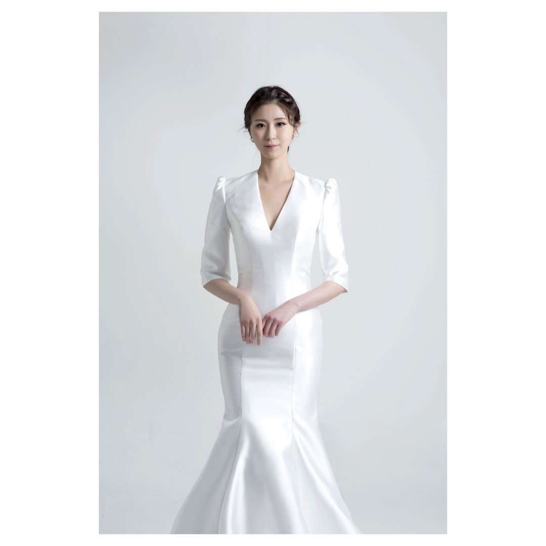 SAMPLE SALE ELIZABETH 米卡多缎面婚纱 - 晚装/礼服 - 聚酯纤维 白色