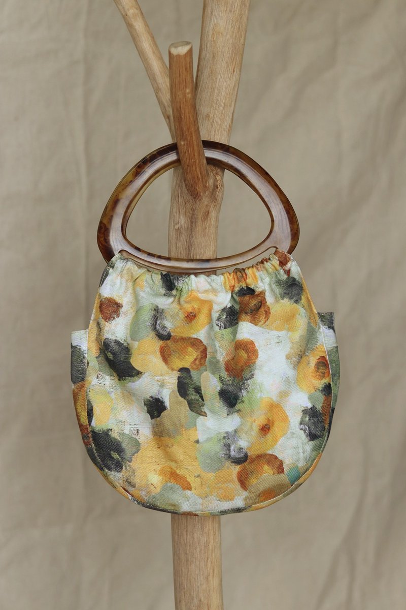 秋天的颜色木柄包 布包 - 手提包/手提袋 - 其他材质 