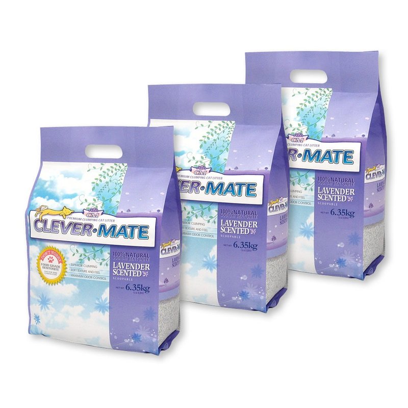 CEVER MATE天然膨润土+除臭+抑菌猫砂-典雅薰衣草(6.35公斤x3包) - 清洁/美容 - 其他材质 紫色