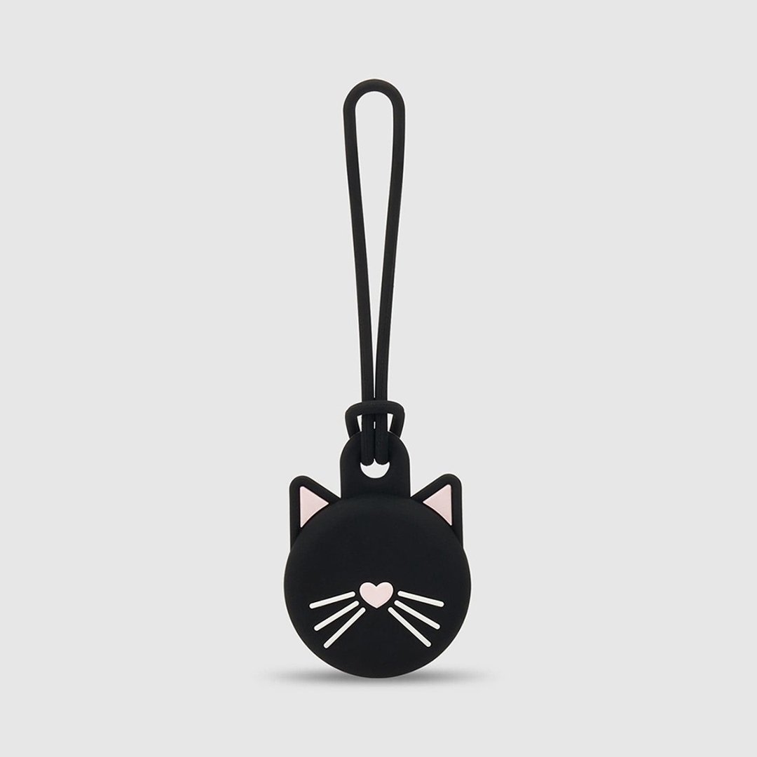 【kate spade】AirTag 保护套 俏皮黑猫 - 其他 - 塑料 白色