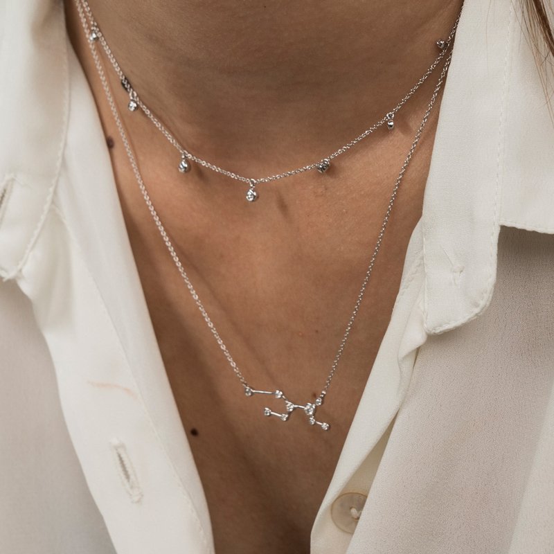 18k处女座钻石项链 - 项链 - 钻石 金色