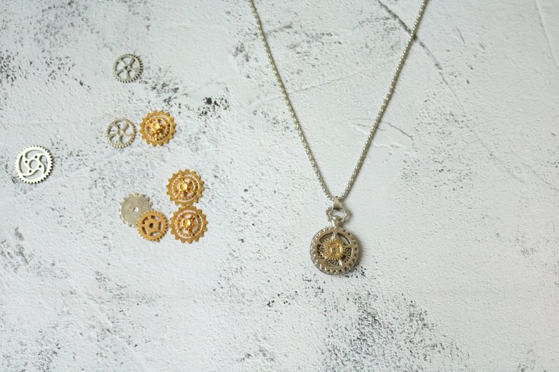 金属齿轮项链蒸汽庞克元素吊坠 - 项链 - 其他金属 银色