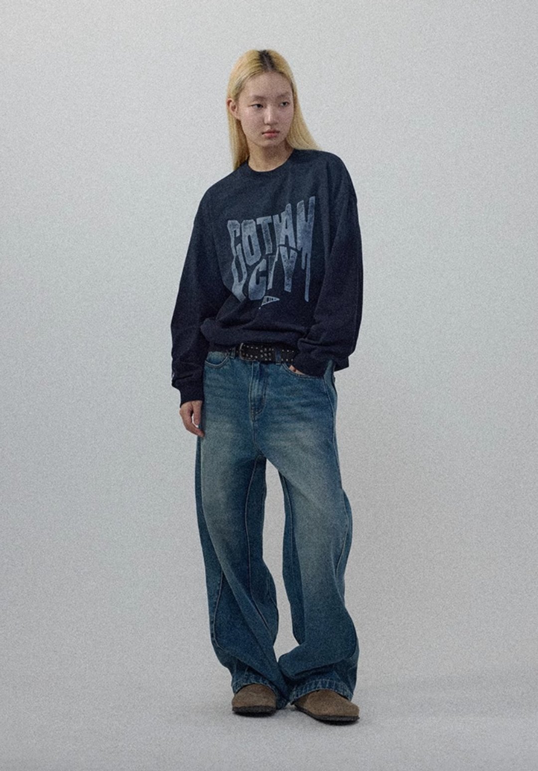 Gotham Citizen T-shirt 哥谭市民卫衣T恤 - 女装上衣 - 棉 蓝色