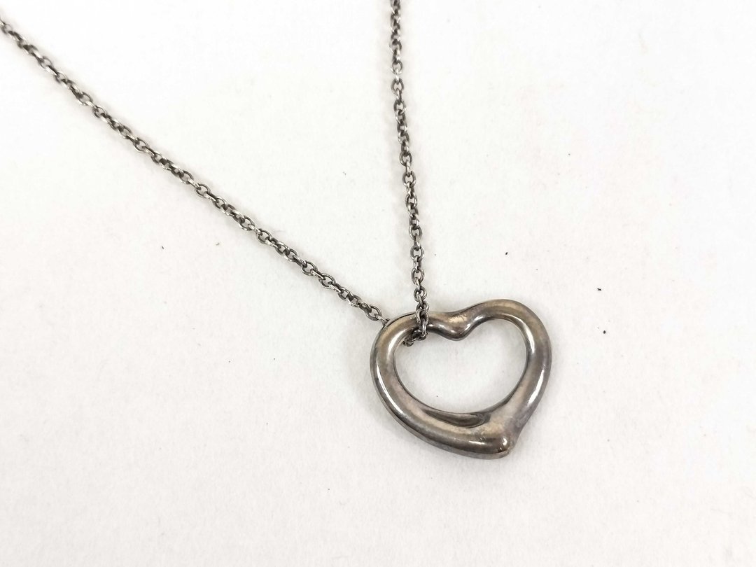 Tiffany & Co. 925 Open Heart心心项链 日本中古二手vintage - 项链 - 纯银 银色