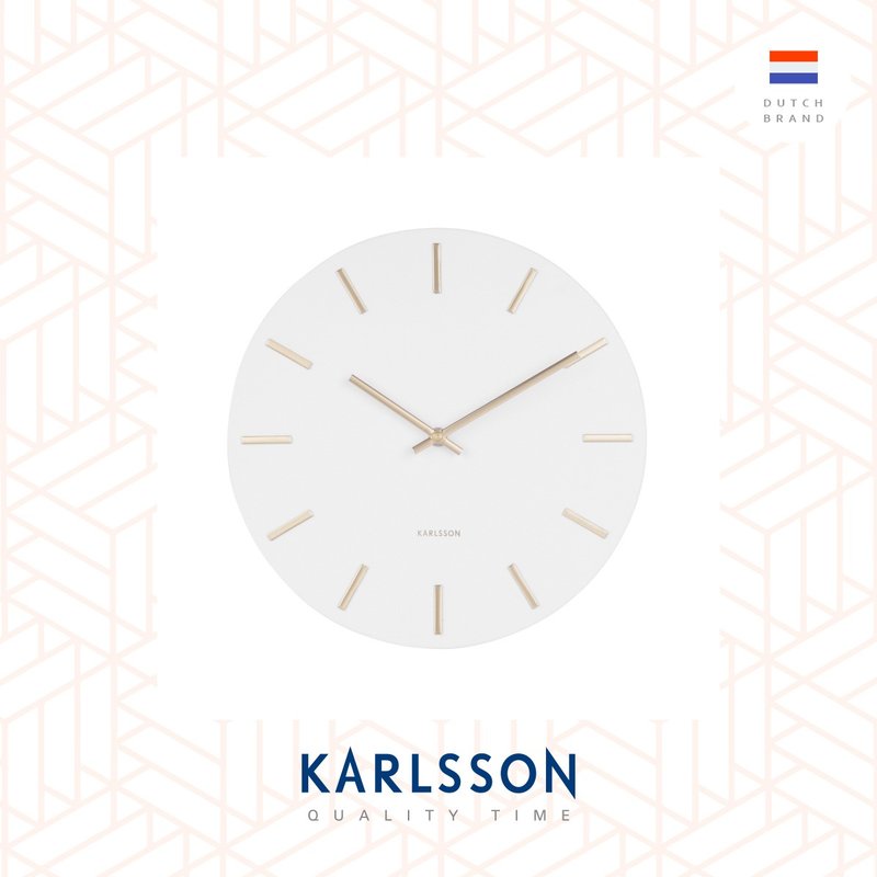 荷兰Karlsson Wall clock 30cm Charm white 白色配金色刻度挂钟 - 时钟/闹钟 - 其他金属 白色