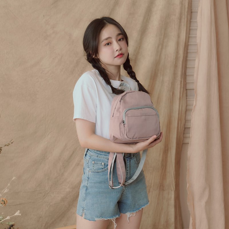 防水迷你后背包-香芋紫 - 后背包/双肩包 - 尼龙 粉红色