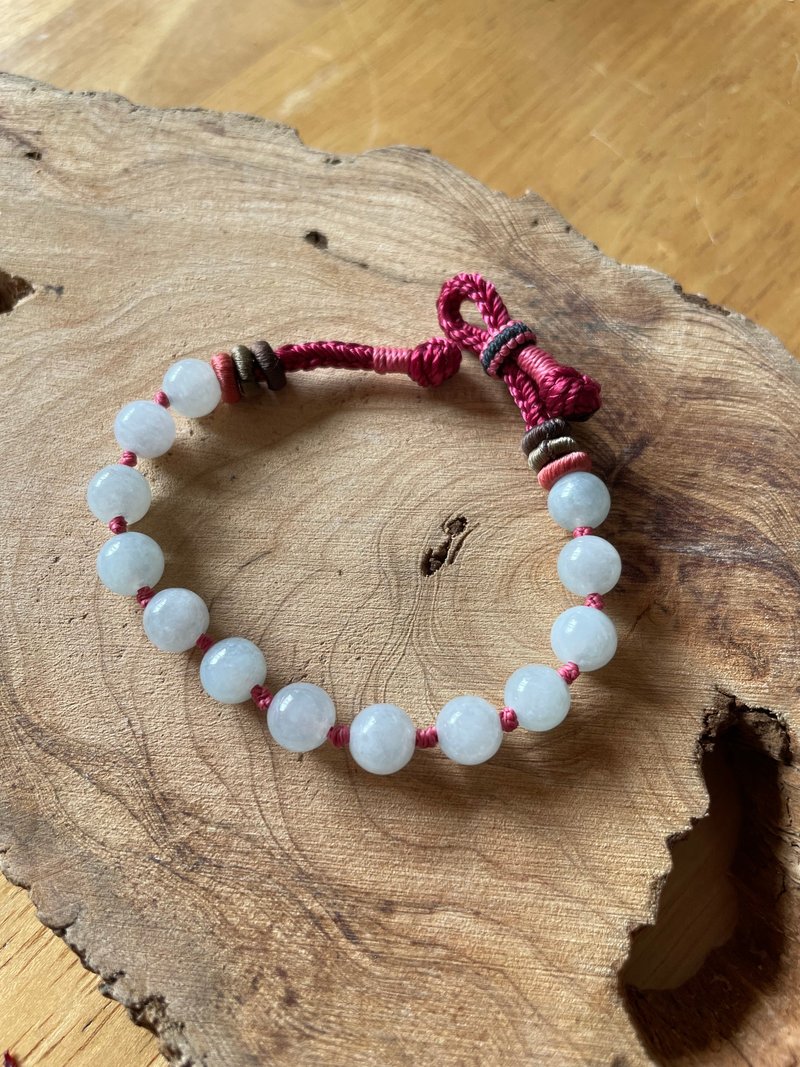 翡翠串珠手绳-天然翡翠(南齐冰料) - 手链/手环 - 玉石 多色