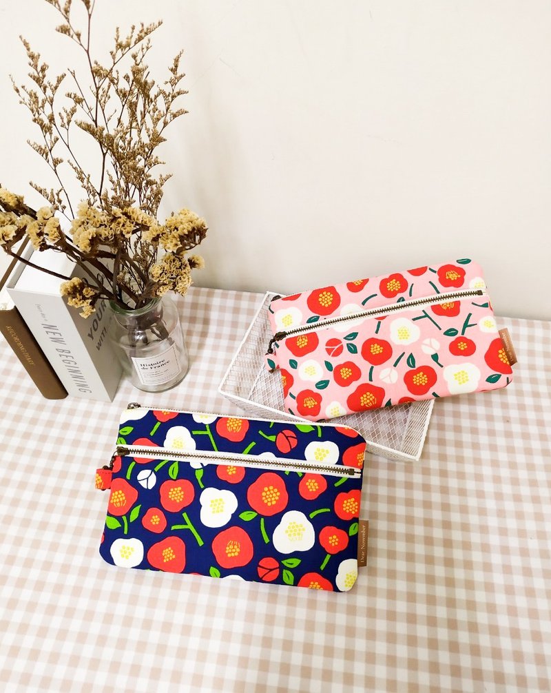 拾光系列零钱包/万用包/拉链收纳包/日安椿花款/现货供应中 - 皮夹/钱包 - 棉．麻 多色