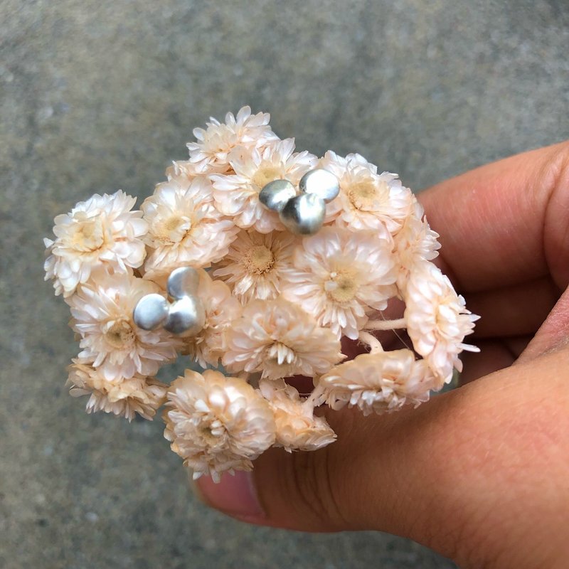 老鼠吱-耳环 - 耳环/耳夹 - 纯银 银色