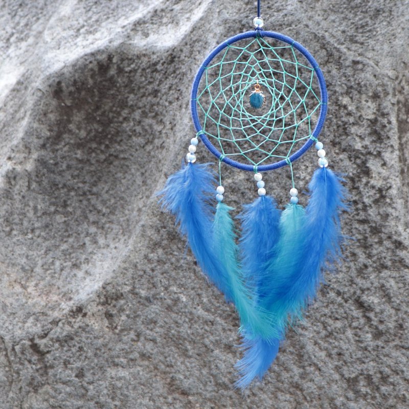 湛蓝之海丨生日礼物 Handmade 编织 捕梦网 挂饰-深海蓝 - 墙贴/壁贴 - 其他材质 蓝色