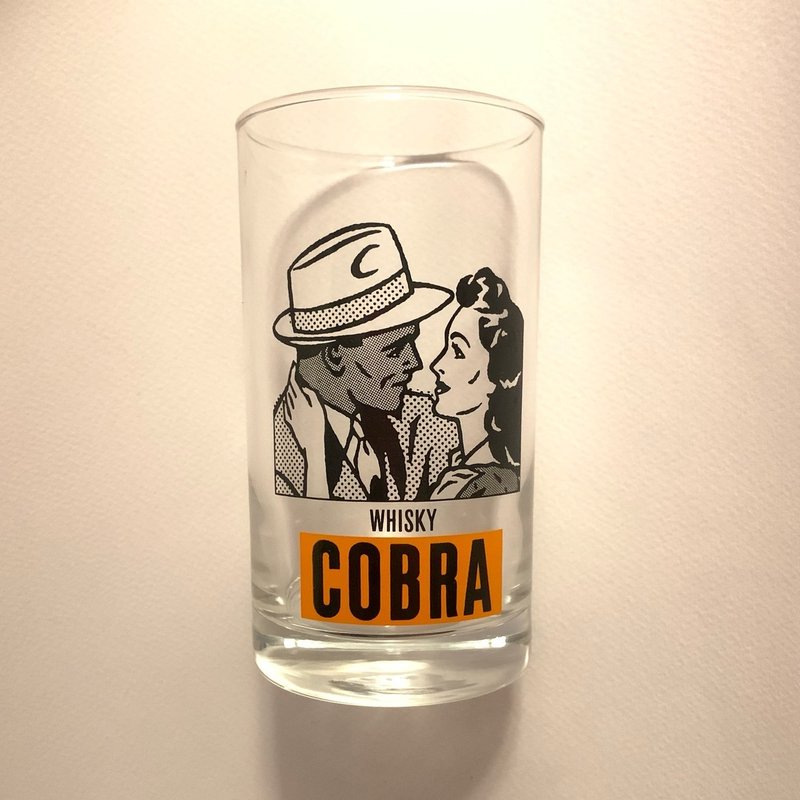 1980s 日本 昭和 三得利 COBRA 威士忌 玻璃杯 水杯 复古 - 玻璃杯 - 玻璃 多色