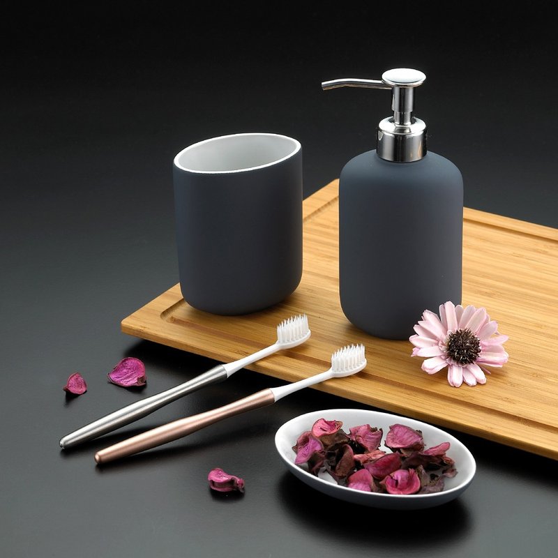 (一年份) 不锈钢减塑牙刷-发丝纹柄 ( 1柄+6刷 ) - 牙刷/口腔清洁 - 其他金属 银色