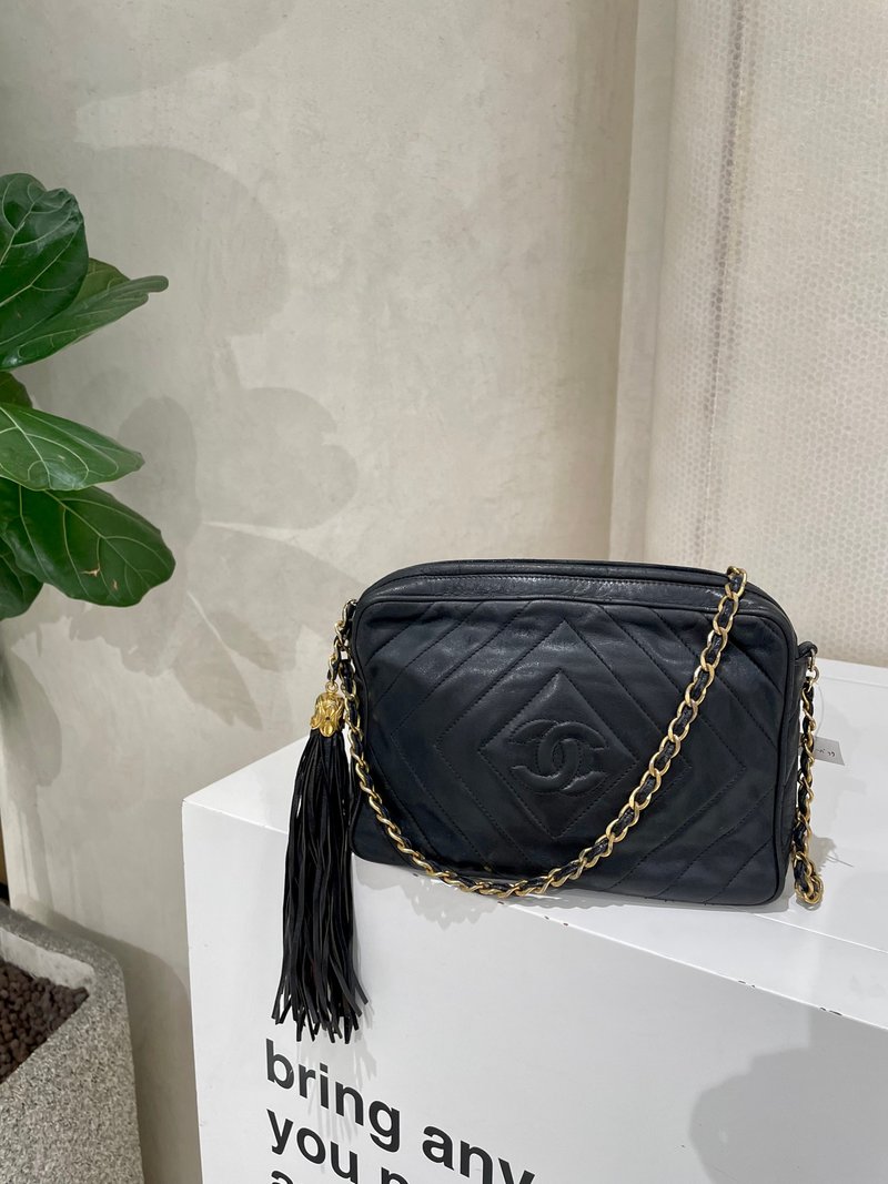 Chanel中古羊皮相机包 Chanel Vintage Lambskin Camera Bag - 相机包/相机袋 - 真皮 黑色