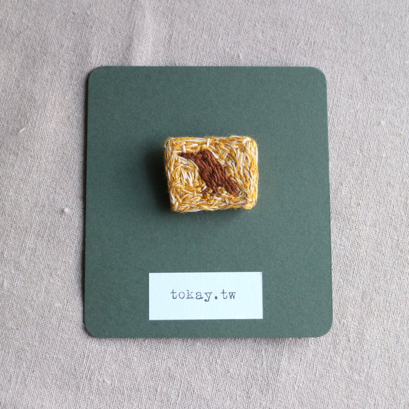 碎片系列 /   手工刺绣别针 / 翠鸟 燕子 蜗牛 - 胸针 - 棉．麻 多色