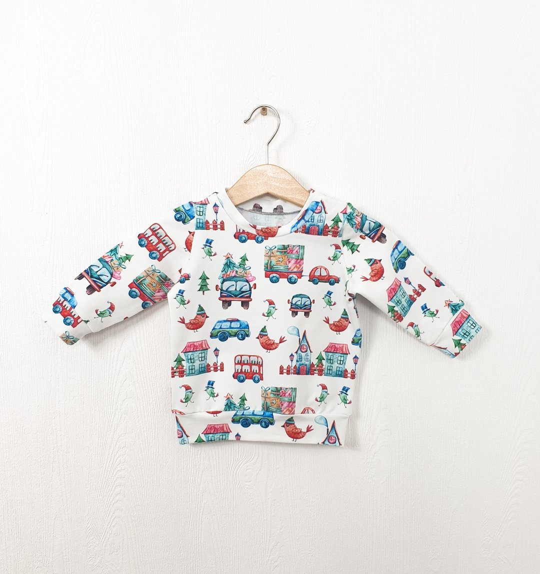 Merry Christmas baby sweatshirt, baby boy sweatshirt, baby girl sweatshirt - 童装上衣 - 棉．麻 多色