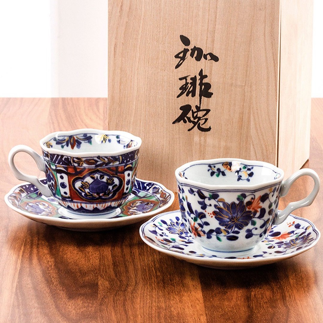日本蓝凛堂咖啡杯杯碟套装日式陶瓷青花下午茶杯红茶杯茶具礼盒装 - 咖啡杯/马克杯 - 瓷 