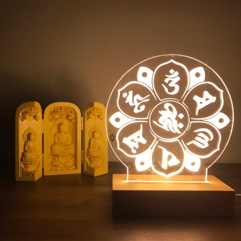 六字真言小夜灯/压克力小夜灯/能量/大明咒/佛灯/打坐/冥想/静心 - 灯具/灯饰 - 其他材质 