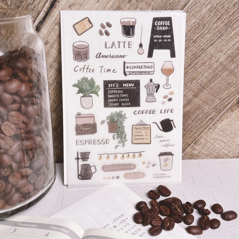 iff Coffee 转印贴纸 - 贴纸 - 纸 咖啡色