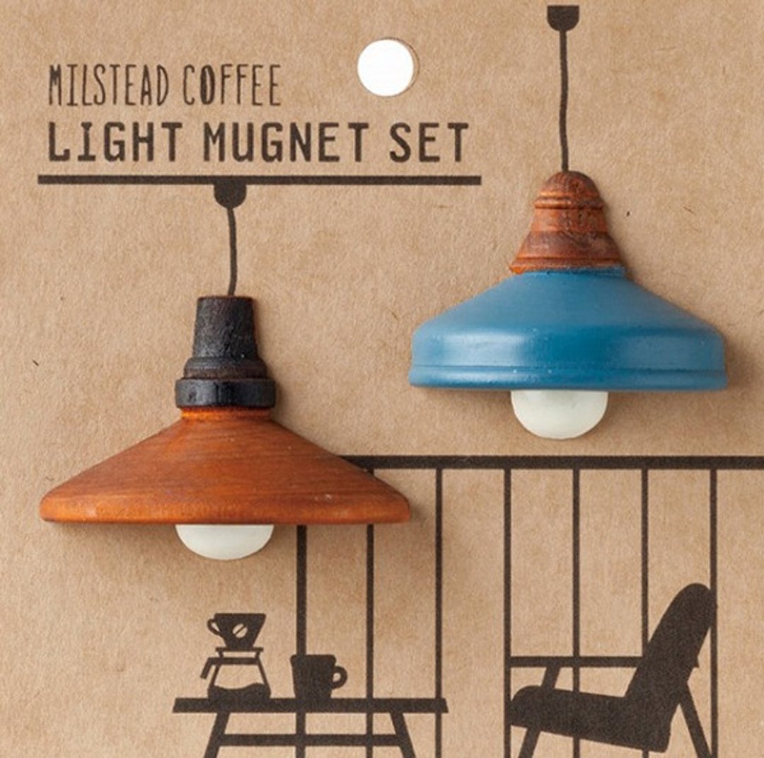 【日本Decole】MILSTEAD COFFEE文具系列★咖啡店吊灯造型磁铁组 / 冰箱贴 - 冰箱贴/磁贴 - 木头 咖啡色