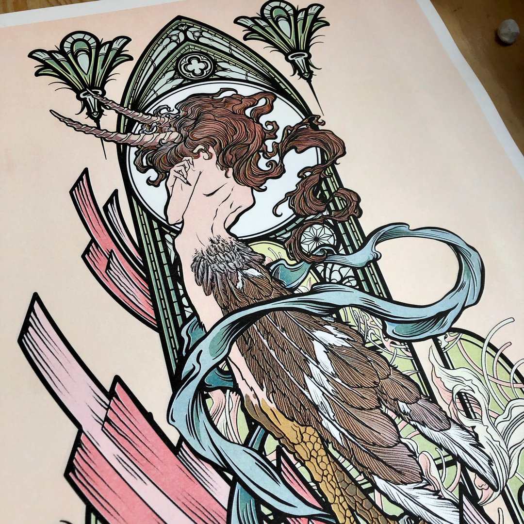 绝版品-宁芙 Nymph - 海报/装饰画/版画 - 纸 粉红色