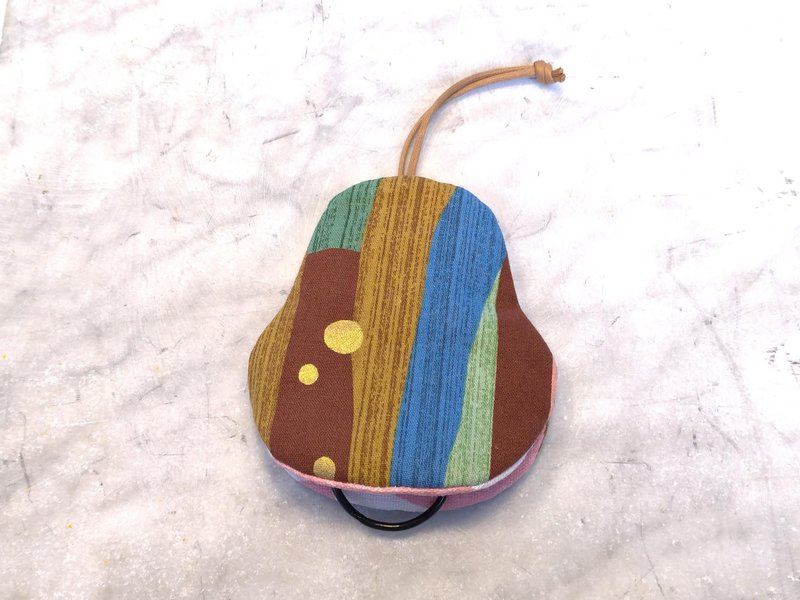 几何线条(咖)  梨型钥匙包【K210206】 - 钥匙链/钥匙包 - 棉．麻 多色