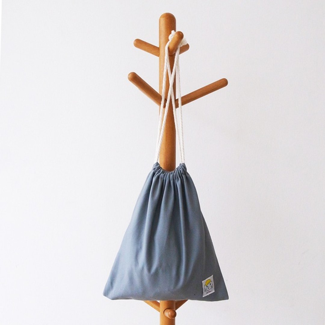 Canvas Bag (Gray) - 束口袋双肩包 - 棉 灰色