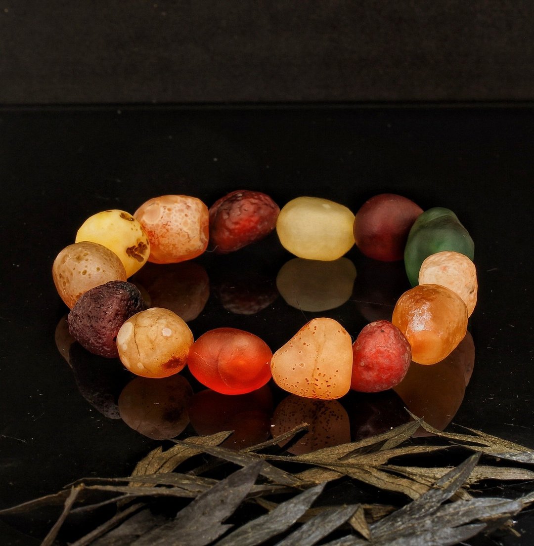 阿拉善原石玛瑙手链-6  ( Alashan Rocks Bracelet-6 ) - 手链/手环 - 宝石 