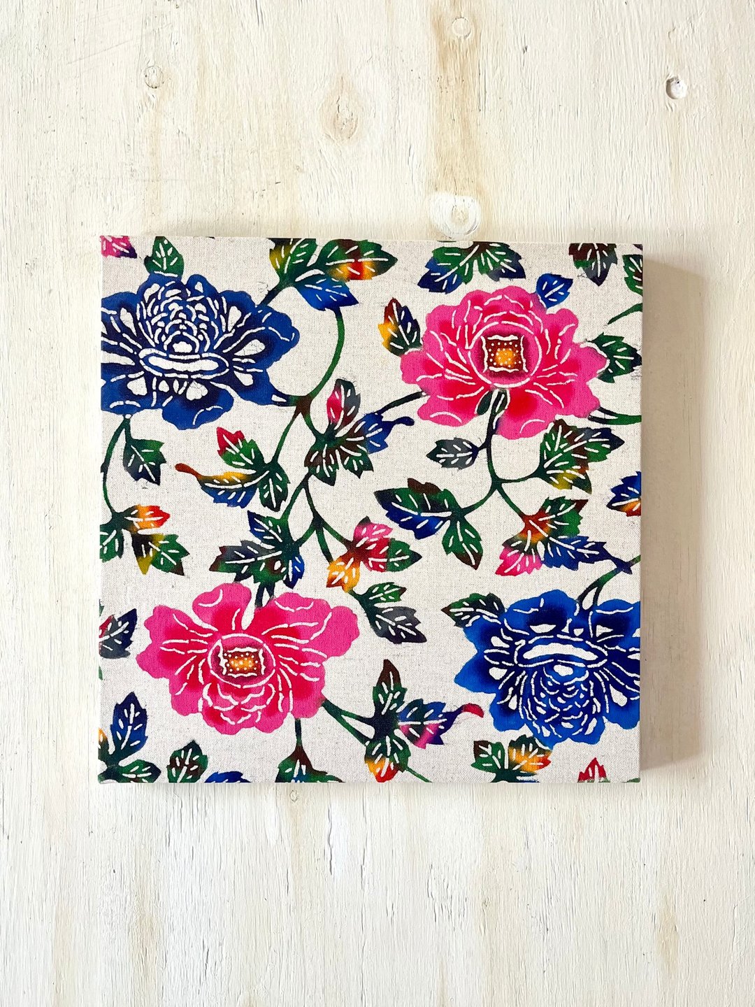[日本境内包邮] 手工染色经典图案红型/牡丹/方形布料面板/30cm x 30cm [请参阅日本以外的运费] - 其他 - 棉 