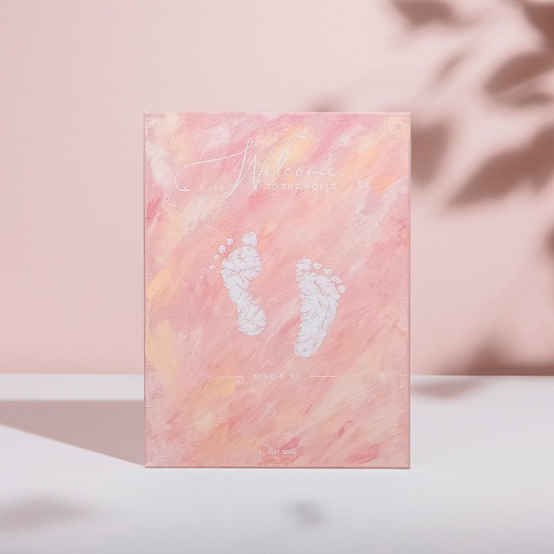 【弥月礼】#足印 #定制化 #油画 #画布 #新生儿纪念 - 摆饰 - 棉．麻 
