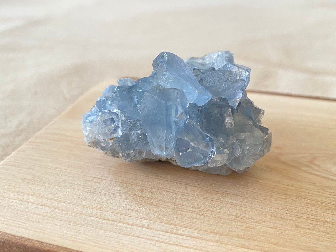 空色 || 天青石 赠质感榉木小底座 晶簇摆件 风水 净化心灵 - 摆饰 - 水晶 蓝色