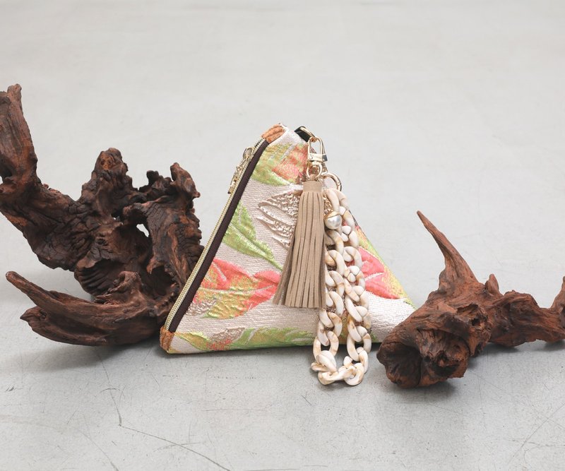 Umi no mori triangular clutch pouch bag - 化妆包/杂物包 - 其他材质 粉红色