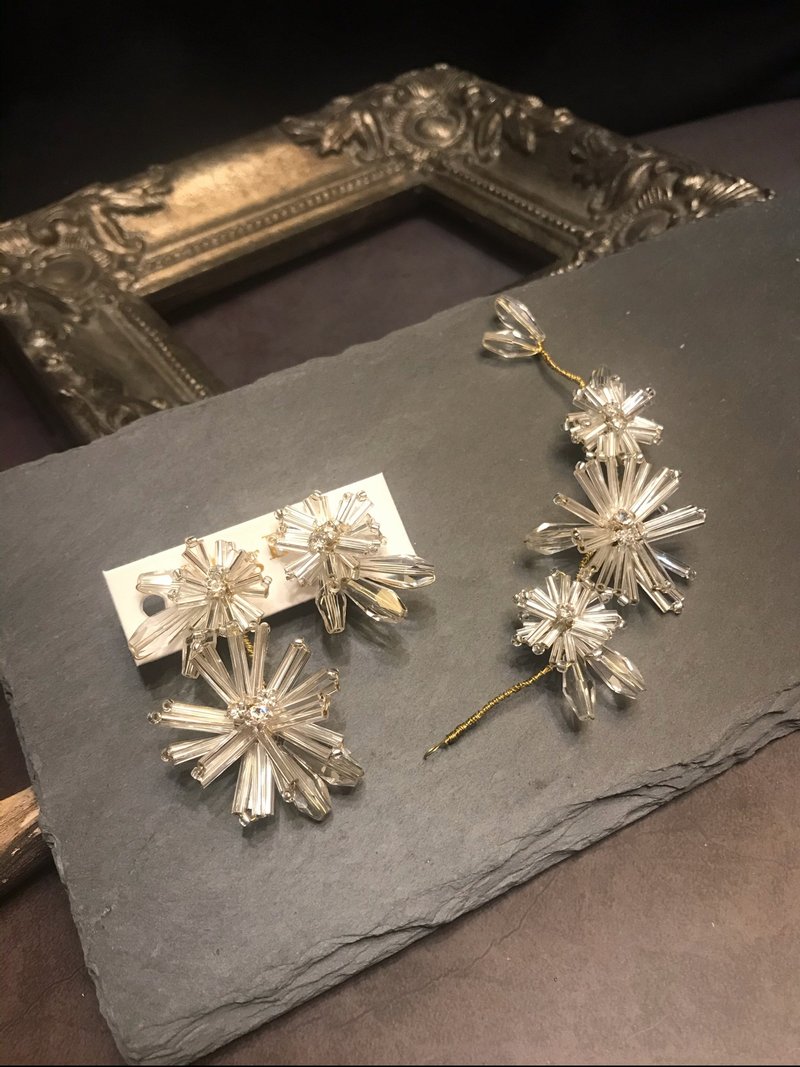 冒牌老板娘 king_boss水晶坠雪花头饰 - 发饰 - 其他材质 白色