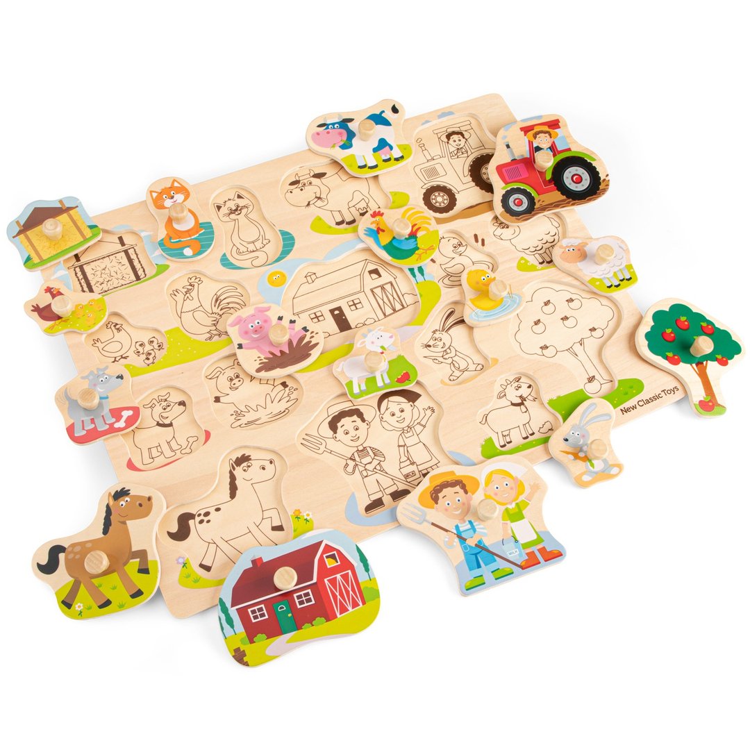 【荷兰New Classic Toys】宝宝木制拼图-开心农场-16pcs-10440 - 玩具/玩偶 - 木头 