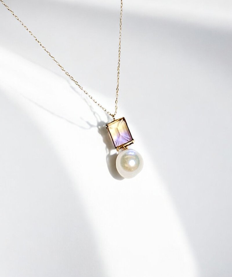 18K 日本Akoya珍珠坠链 Akoya Pearl Necklace - 项链 - 珍珠 