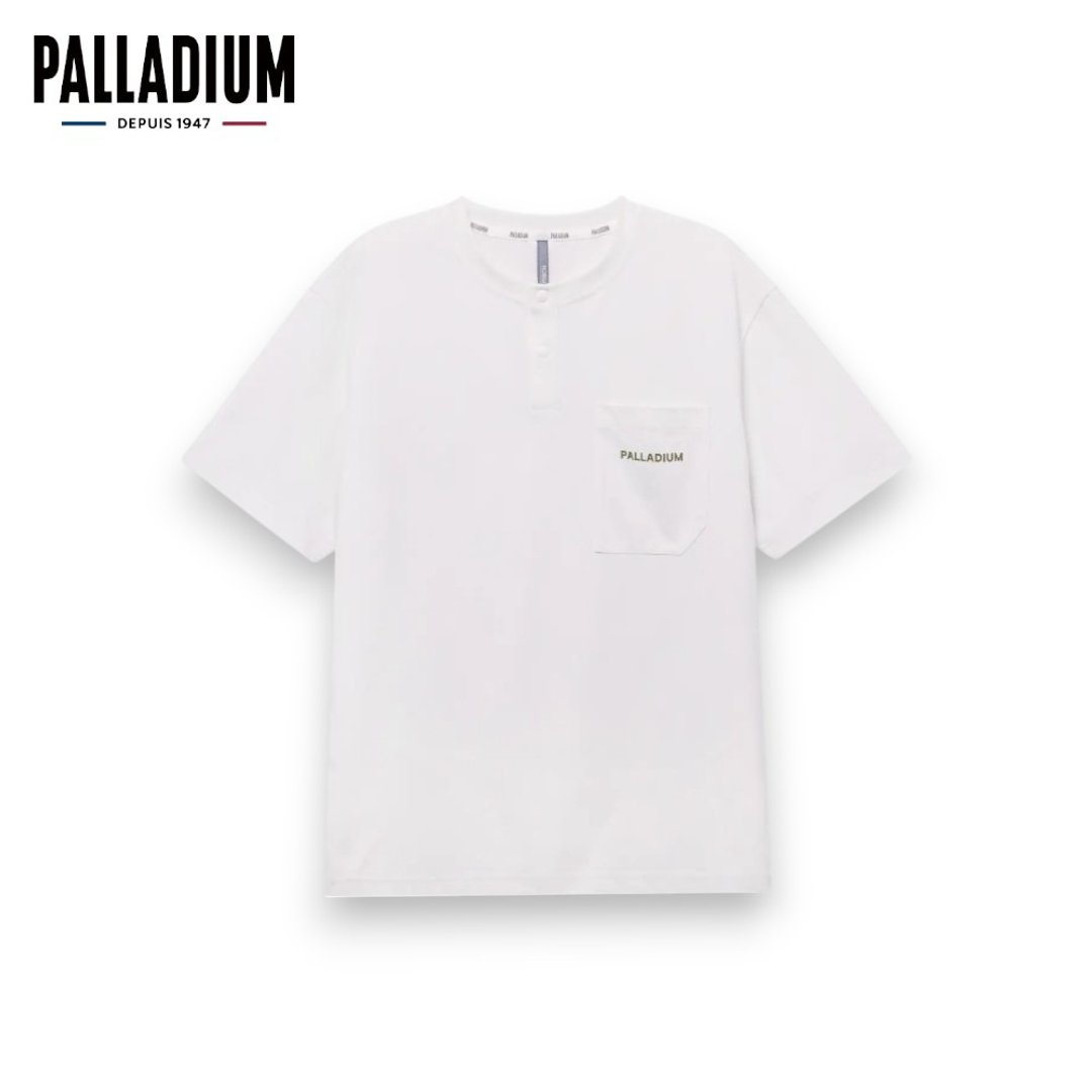 PALLADIUM 亨利领口袋T恤 男女款 棉花糖白 1011533 - 女装 T 恤 - 其他人造纤维 白色