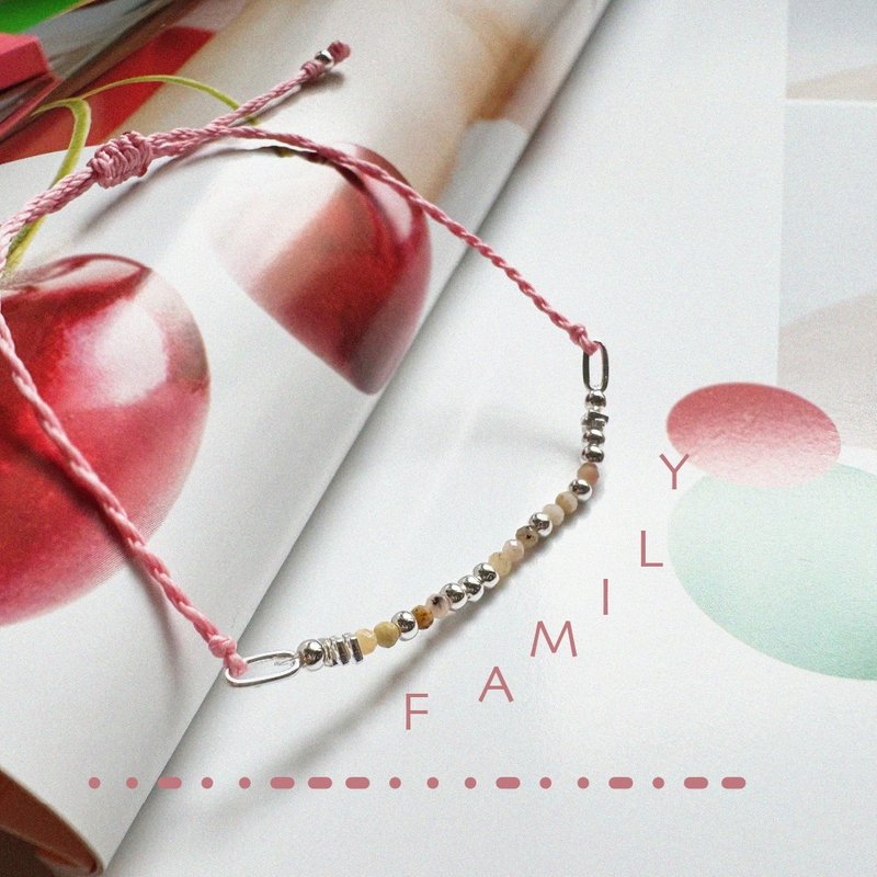 Found.Myth 幸运能量 天然粉东陵摩斯密码手链 定制化情侣手链可 - 手链/手环 - 纯银 粉红色
