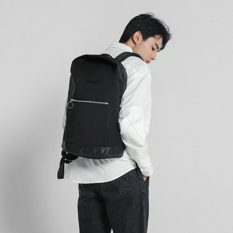 超轻防水 Cordura布料 背包 电脑包 书包 男生 简约 - Logic 黑色 - 后背包/双肩包 - 防水材质 黑色