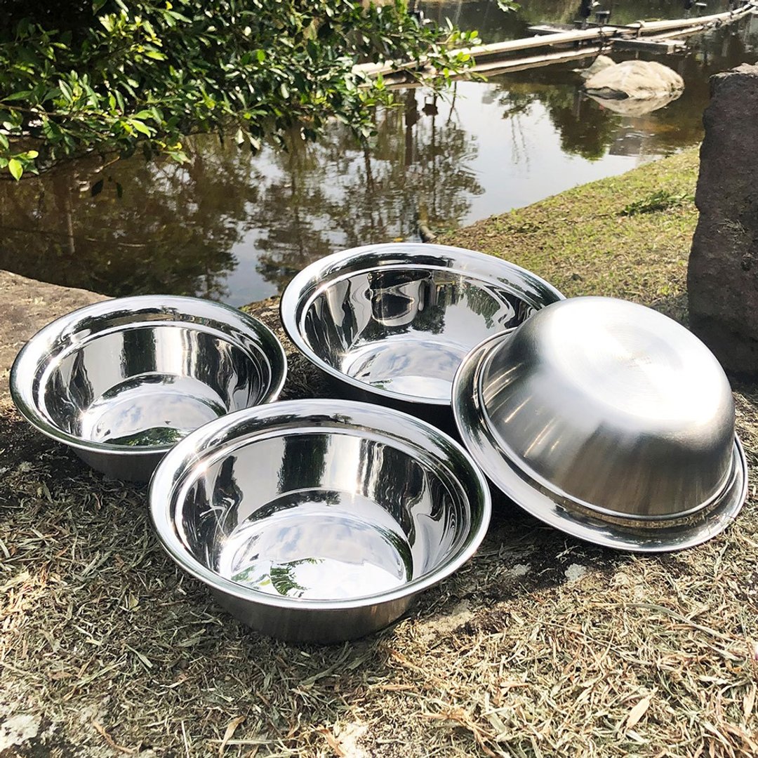 加深大容量食品级304不锈钢碗公组 交换礼物 - 露营用品 - 不锈钢 银色