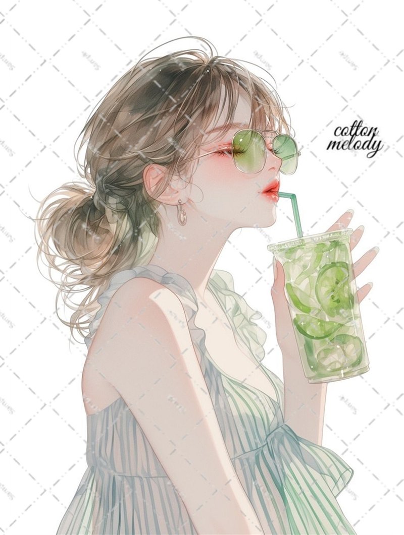 原创贴纸 no.6268 人物贴纸 原创贴纸 女孩贴纸 原创人物贴纸 - 贴纸 - 纸 