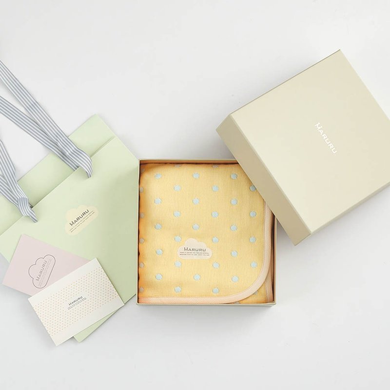 【礼盒组】日本制六层纱被-黄色甜心(S/M)【新生儿礼/出生送礼】 - 满月礼盒 - 棉．麻 黄色