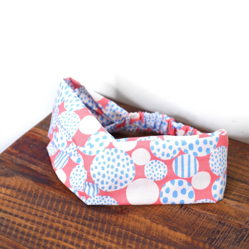 手勾手发带-夏日野莓 弹性宽版头带 Leshine【手作配件系列】 - 发带/发箍 - 棉．麻 多色